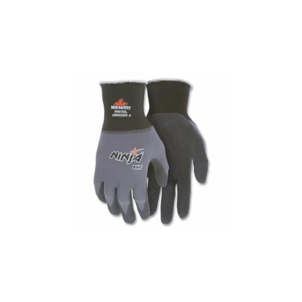 Mcr Safety Ninja N96790 15-ga Nylon/Spandex BNF with NFT Coated Gloves, Medium, Black/Gray, 12PK 127-N96790M - main