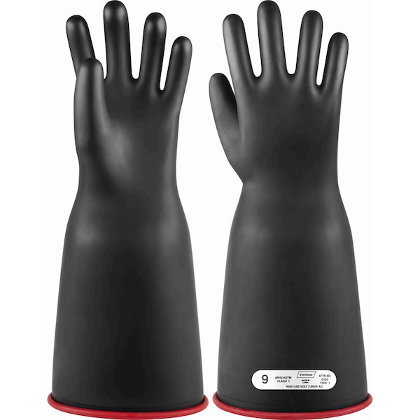 Ironwear 16 in Class 1 Type 1 Bell Cuff Rubber Insulating Gloves (Black, 10.5) 4776-BR-10.5 - main
