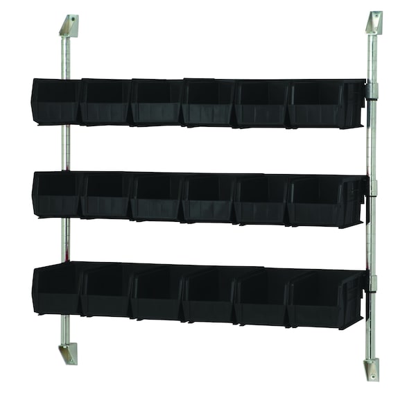 Quantum Storage Systems WIRE CANTILEVER BIN HOLDER WITH 18 BINS CAN-34-36BH-230BK - main