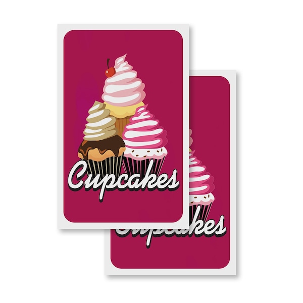 Signmission Cupcakes, Vinyl Decals Only 24 Inch x 36 Inch, Vinyl Decal, 2PK DSB-2436-2PACK-30367 - main