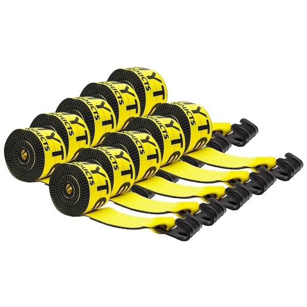 Mytee Products 4in x 30ft Winch Straps w/ Flat Hook eXtreme, 6,670 Lbs WLL, 10PK WS430HDx10 - main