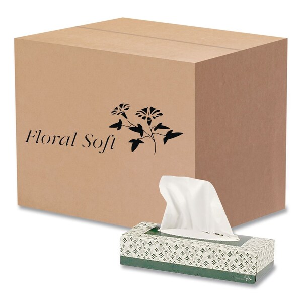 Floral Soft 2 Ply Facial Tissue, 100 Sheets, 30 PK F100 - main