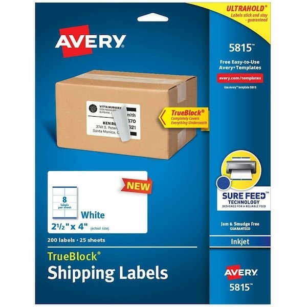 Avery Printable Blank Shipping Labels, PK200 5815 - main