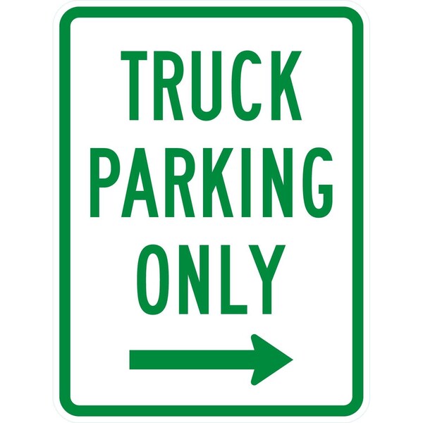 Lyle Truck Parking Only with Right Arrow, 18x24, High Intensity Prismatic, White G-10570-HI_18x24 - main