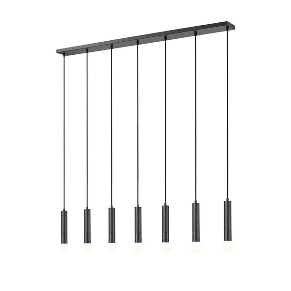 Z-Lite Stari 7-Light Linear Chandelier, 4.75 in W, Matte Black 1956P-7L-MB - main