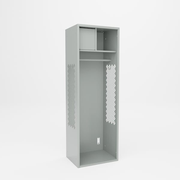 Pucel Athletic Gear Locker, 24 in W x 72 in H x 18 in D, Top Cabinet, Gray GL-2472-18-T - main