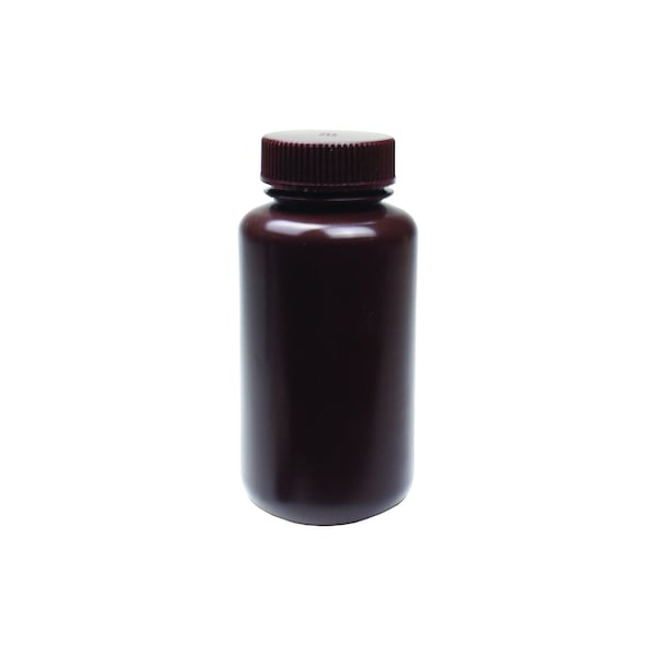 United Scientific Reagent Bottle - Wide Mouth - 250 ml, Amber, HDPE, 12PK 33464 - main