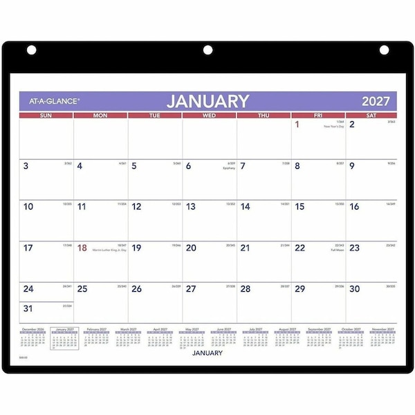 At-A-Glance Monthly Desk/Wall Calendar, 11 x 8, White, 2022 SK800 - main