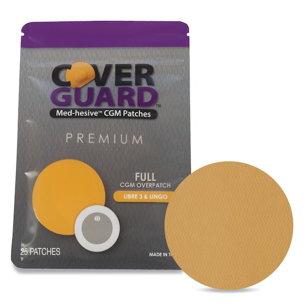 Coverguard CGM Overpatch, Freestyle Libre 3, Tan Full Coverage, Waterproof, Anti-Fray, Sensor Protection, 25PK 101-101T - main