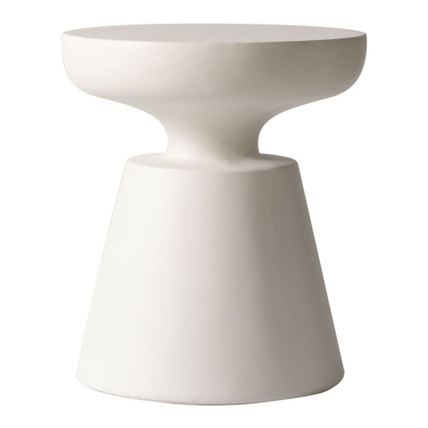 Leisuremod Isle 17 in Round Fiberstone Bowl Side Table, Pedestal Base, Fully Assembled IST17CR - main