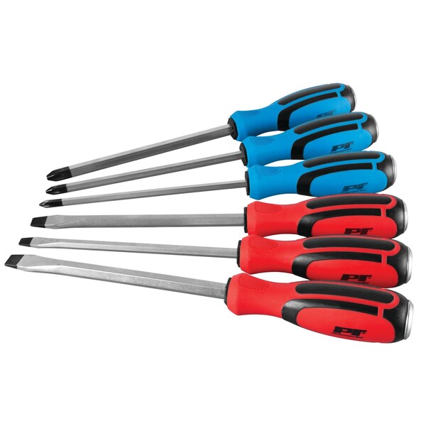 Performance Tool 6 pc. Go-Thru Screwdriver Set, Magnetic Tip Screwdrivers, Ergonomic Grips W1740 - main
