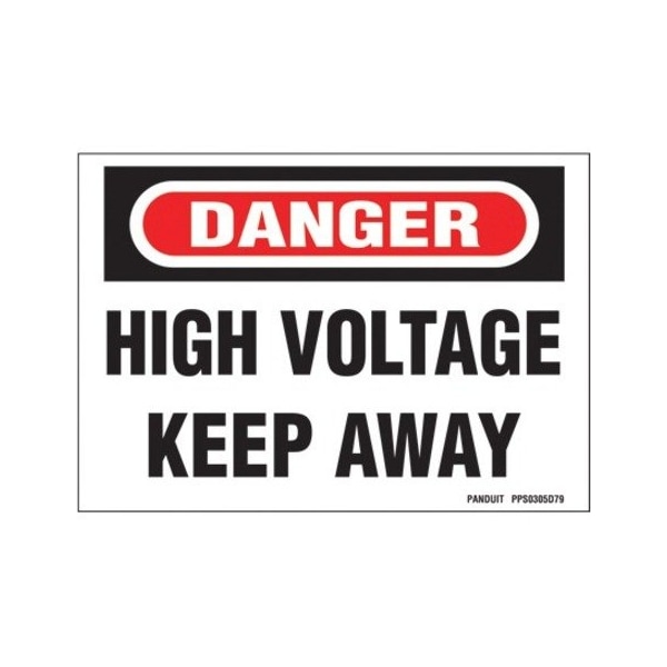 Panduit Adhsv Sign, Polyester, Danger Header, High Voltage., PPS0305D79, PK 5 PPS0305D79 - main