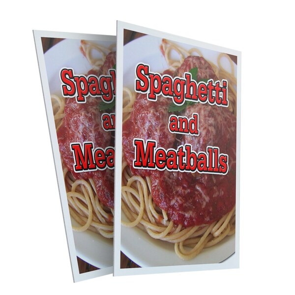 Signmission Spaghetti And Meatballs, Plastic Signs Only 24 Inch x 36 Inch, Corrugated Plastic, 2PK CSB-2436-2PACK-Spaghetti And Meatballs - main
