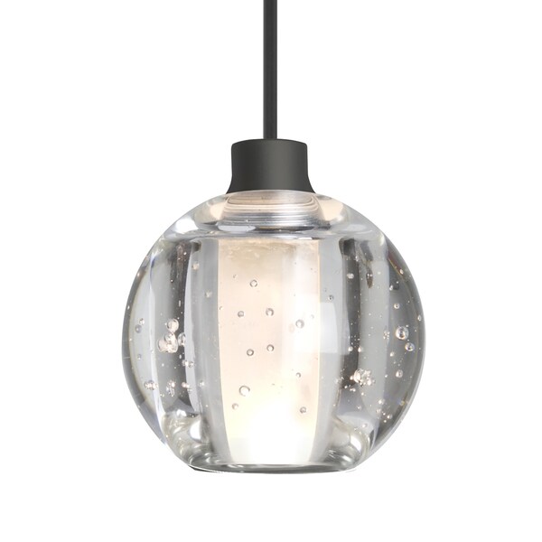 Besa Lighting Besa Boca 5 Pendant, Clear Bubble, Black Finish, 1x 3W LED 1XT-BOCA5BB-LED-BK - main