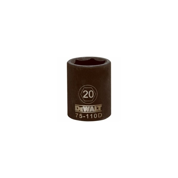 Stanley Metric Impact Socket, 6-Point, Black Oxide, 1/2-In. Drive, 20mm DWMT75110OSP - main