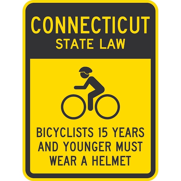 Lyle Bicyclists 15 Years And Younger Must Wear A Helmet (with Cyc, 18x24, Non-Reflective, Yellow G-11179-NA_18x24 - main