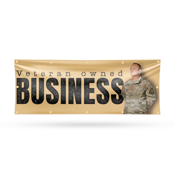 Signmission Veteran Owned Business, 48 Inch x 120 Inch, Vinyl Banner B-120-30915 - main