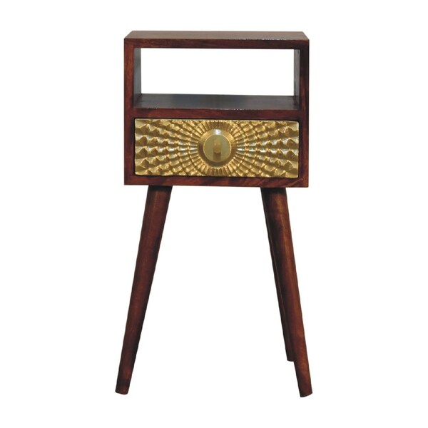 Homeroots 23" Brown Solid Wood Square One Drawer Nightstand 651562 - main