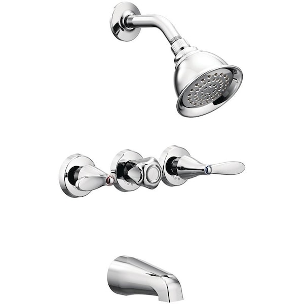 Moen Moen Adler 82663/82403 Tub/Shower Faucet, 3-Handle, Metal, Chrome 82663/82403 - main