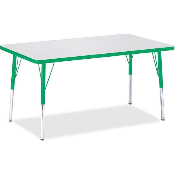 Jonti-Craft Berries Rectangle Activity Table, 30 in. x 48 in., A-height, Freckled Gray/Green/Gray 6473JCA119 - main
