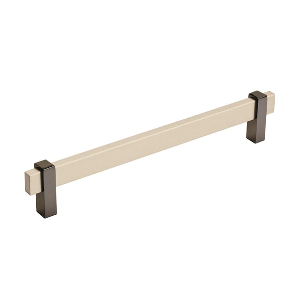 Amerock Mulino 7-9/16 in 192 mm Center-to-Center Silver Champagne/Black Nickel Cabinet Pull BP36725SCBN - main