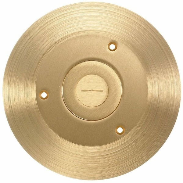 Hubbell Wiring Device-Kellems Box Cover, Floor Box Type, 1 Gang, Brass SF2525 - main
