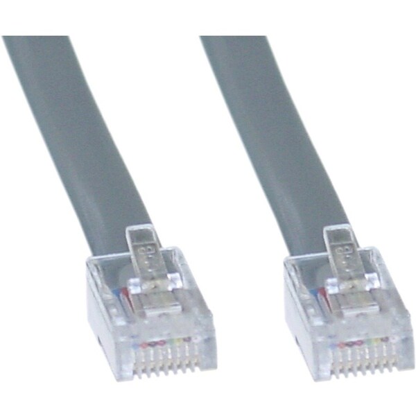 Cable Wholesale 8103-88107 7 ft. 8P & 8C Telephone Cord Data; RJ45 Silver Satin Straight 8103-88107 - main