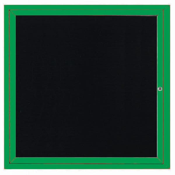 Aarco Enclosed Letter Board Directory w/ Powder Coated Green Aluminum Frame, 36''Hx36''W, 1 Door ADC3636G - main