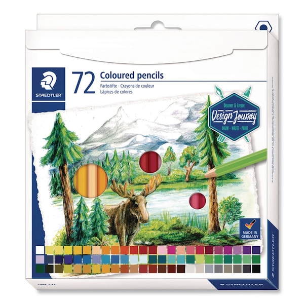 Staedtler Colored Pencils, 4 mm, Assorted Lead and Barrel Colors, 72PK 1278CC72A6 - main