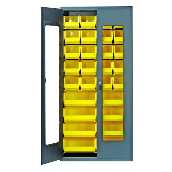 Quantum Storage Systems SPECIALTY CABINET W/ 28 YELLOW BINS QSC-C240250YL - main