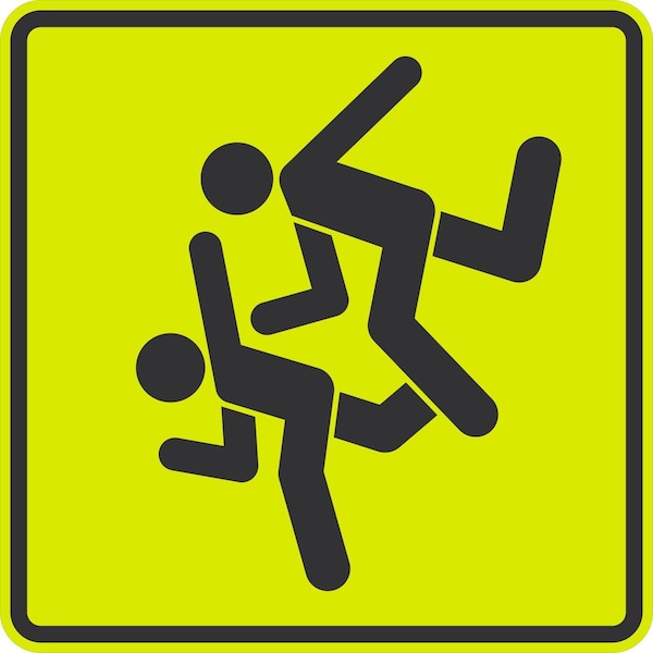 Lyle Active Children Crossing Signs, 24x24, Diamond Grade, Yellow Green G-12248-DG_24x24 - main