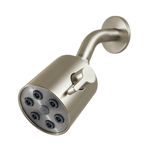 Kingston Brass 3" Round Raindrop Brass Shower Head with 5-3/8" Shower Arm, Brushed Nickel K238A8CK - main