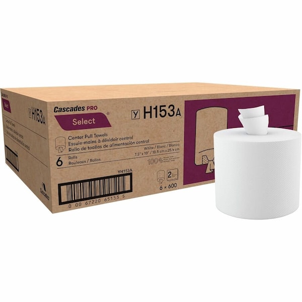 Cascades Pro Select Centerpull Paper Towel White, PK6 H153 - main