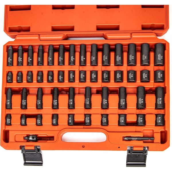 Neiko 0.25 in Dr. Impact Socket Set, Metric & SAE, Deep & Shallow 02436A - main