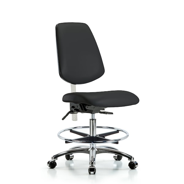 Blue Ridge Ergonomics Clean Room Chair Vin Med Ben Chair, Med, Bk, Blk, CL100, No Arms, 22" to 29" Height, Vinyl, Black BR-NCR-VMBCH-MB-CR-T1-A0-CF-CC-8540 - main
