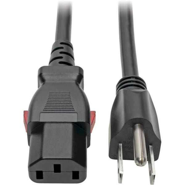 Eaton Tripp Lite Series Computer Power Cord, NEMA 5-15P to Locking C13 - 10A, 125V, 18 AWG, 1 ft. 0.31m P006-L01 - main