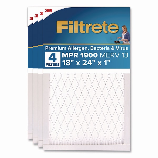 Filtrete Premium Allergen, Bacteria and Virus Air Filter, MERV 13, MPR 1900, 18 x 24, 4PK UA21-4CA - main