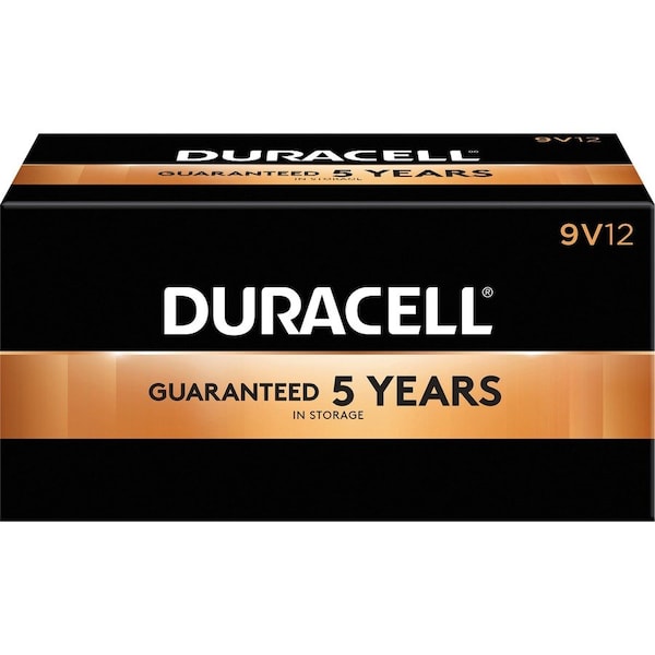 Duracell Coppertop 9V Alkaline Battery, 9V DC, PK12 MN1604BKD - main