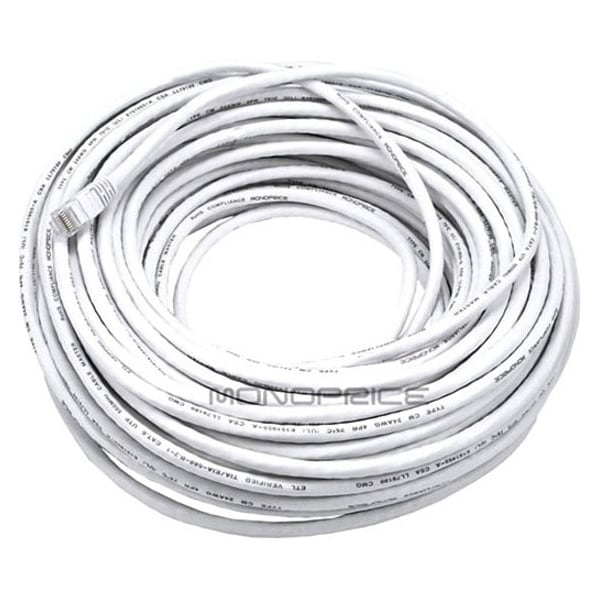 Monoprice Patch Cord, Cat 6, Booted, White, 100 ft. 2333 - main