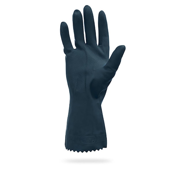 Safety Zone Flock Lined Neoprene Latex Blend 28 mil Gloves - Black, Lrg - 12 Pairs GRFB-LG-1S - main