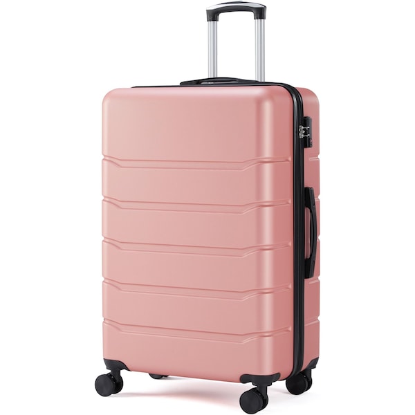 Simple Deluxe 28 Inch Hardside Carry On Luggage, Suitcase with Double Spinner Wheels and TSA Lock, Hard Shell Sui 3A88APLUGG28ABSPNK - main
