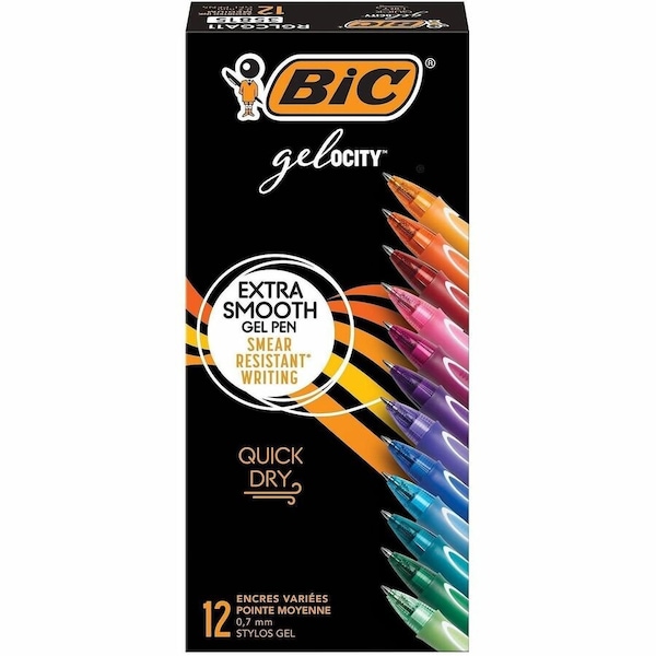 Bic Gel-ocity Xtra Smooth Pens, 0.7 mm, Assorted Colors, 12PK RGLCGA11-AST - main