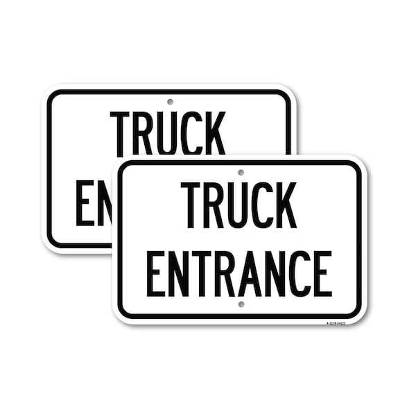 Signmission Driveway Sign Truck Entrance, 18'' X 24'' 2 Signs, Heavy Gauge Aluminum, 2PK A-1824-2PACK-24122 - main