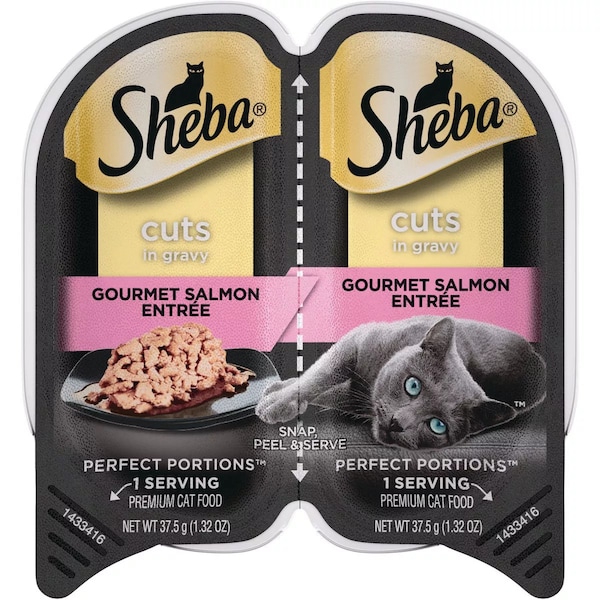 Sheba Perfect Portions Cuts in Gravy 2.6 Oz. Gourmet Salmon Adult Wet Cat Food 798535 - main