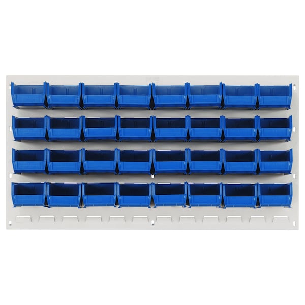 Quantum Storage Systems 36X19 HC LOUVERED PANEL W/32 BINS BLUE QLP-3619HC-220-32BL - main