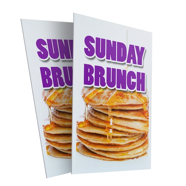 Signmission Sunday Brunch, Plastic Signs Only 24 Inch x 36 Inch, Corrugated Plastic, 2PK CSB-2436-2PACK-Sunday Brunch - main