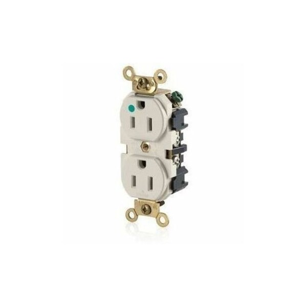 Leviton Straight Blade Receptacle, 5-15R, 15 A, 125V AC, Surface Mount, Grounded MRI82-T - main