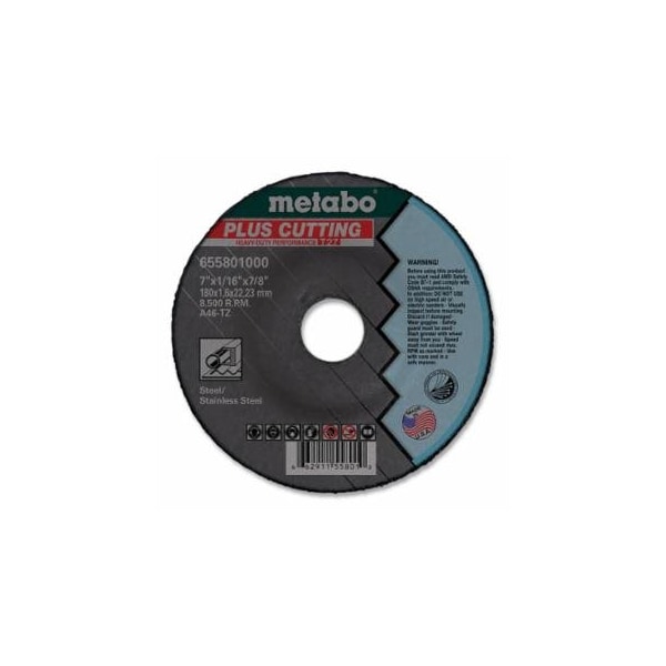 Metabo Plus-Z Grind Type 27 Depressed Center Grinding Wheel, 6 in dia, 1/8 in Thick, 7/8 in arbor, 25PK 469-616794420 - main