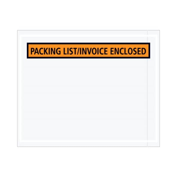 Zoro Select Packing List Envelopes, Orange, PK1000 PL462 - main