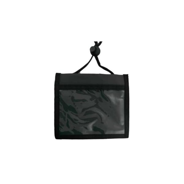 Brady Neck Wallet - 4.5" x 4" - Nylon, Vinyl - 100 / Pack - Black, Clear 1860-2601 - main